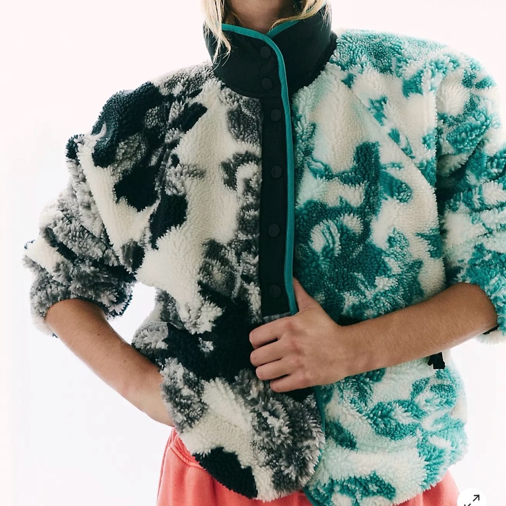 Free People Movement Hit The Slopes Printed Fleece Jacket Size XS